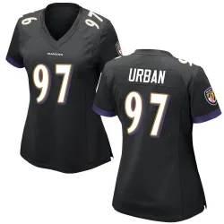 Women's Brent Urban Baltimore Ravens No.97 Game Jersey - Black