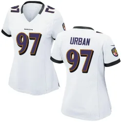 Women's Brent Urban Baltimore Ravens No.97 Game Jersey - White