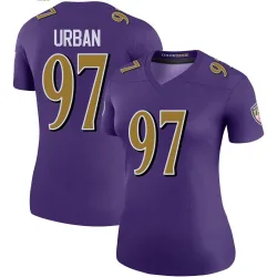 Women's Brent Urban Baltimore Ravens No.97 Legend Color Rush Jersey - Purple