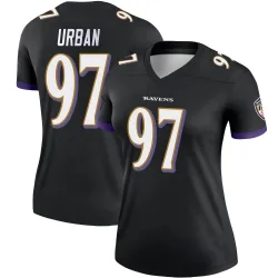 Women's Brent Urban Baltimore Ravens No.97 Legend Jersey - Black