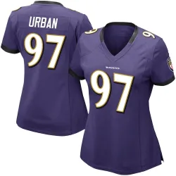 Women's Brent Urban Baltimore Ravens No.97 Limited Team Color Vapor Untouchable Jersey - Purple