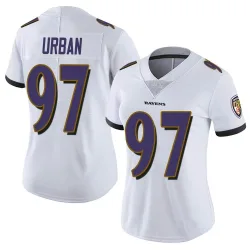 Women's Brent Urban Baltimore Ravens No.97 Limited Vapor Untouchable Jersey - White