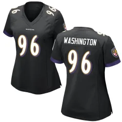 Women's Broderick Washington Baltimore Ravens No.96 Game Jersey - Black