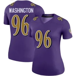 Women's Broderick Washington Baltimore Ravens No.96 Legend Color Rush Jersey - Purple