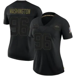 Women's Broderick Washington Baltimore Ravens No.96 Limited 2020 Salute To Service Jersey - Black