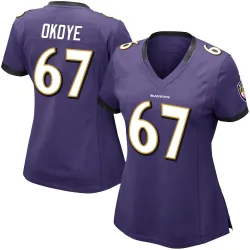 Women's CJ Okoye Baltimore Ravens No.67 Limited Team Color Vapor Untouchable Jersey - Purple
