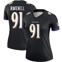 Women's C.J. Ravenell Baltimore Ravens No.91 Legend Jersey - Black