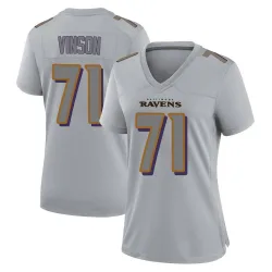 Women's Carson Vinson Baltimore Ravens No.71 Game Atmosphere Fashion Jersey - Gray