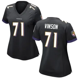 Women's Carson Vinson Baltimore Ravens No.71 Game Jersey - Black