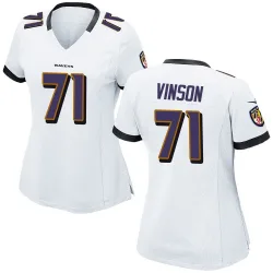 Women's Carson Vinson Baltimore Ravens No.71 Game Jersey - White