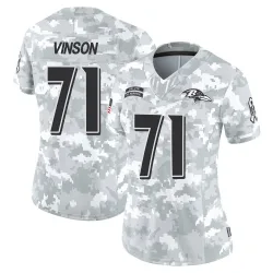 Women's Carson Vinson Baltimore Ravens No.71 Limited 2024 Salute to Service Jersey - Arctic Camo