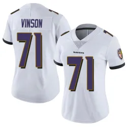Women's Carson Vinson Baltimore Ravens No.71 Limited Vapor Untouchable Jersey - White