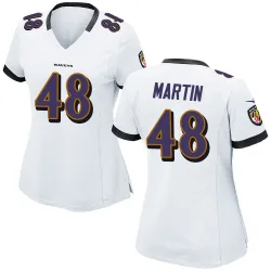 Women's Chandler Martin Baltimore Ravens No.48 Game Jersey - White