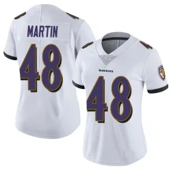 Women's Chandler Martin Baltimore Ravens No.48 Limited Vapor Untouchable Jersey - White
