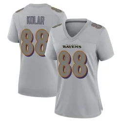 Women's Charlie Kolar Baltimore Ravens No.88 Game Atmosphere Fashion Jersey - Gray