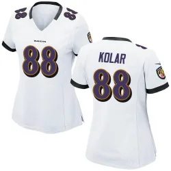 Women's Charlie Kolar Baltimore Ravens No.88 Game Jersey - White