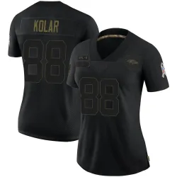 Women's Charlie Kolar Baltimore Ravens No.88 Limited 2020 Salute To Service Jersey - Black