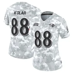 Women's Charlie Kolar Baltimore Ravens No.88 Limited 2024 Salute to Service Jersey - Arctic Camo