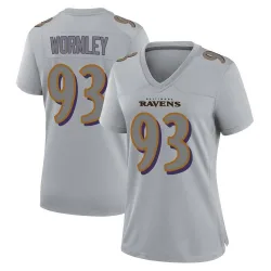 Women's Chris Wormley Baltimore Ravens No.93 Game Atmosphere Fashion Jersey - Gray