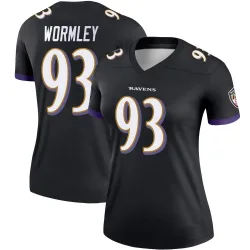 Women's Chris Wormley Baltimore Ravens No.93 Legend Jersey - Black
