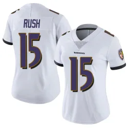 Women's Cooper Rush Baltimore Ravens No.15 Limited Vapor Untouchable Jersey - White