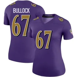 Women's Corey Bullock Baltimore Ravens No.67 Legend Color Rush Jersey - Purple