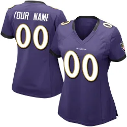 Women's Custom Baltimore Ravens No.00 Limited Team Color Vapor Untouchable Jersey - Purple