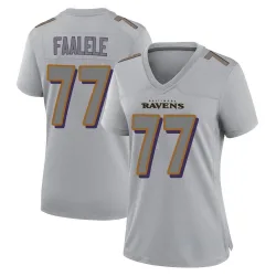 Women's Daniel Faalele Baltimore Ravens No.77 Game Atmosphere Fashion Jersey - Gray