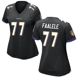 Women's Daniel Faalele Baltimore Ravens No.77 Game Jersey - Black
