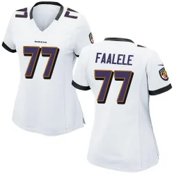 Women's Daniel Faalele Baltimore Ravens No.77 Game Jersey - White