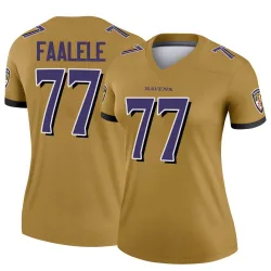 Women's Daniel Faalele Baltimore Ravens No.77 Legend Inverted Jersey - Gold