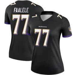 Women's Daniel Faalele Baltimore Ravens No.77 Legend Jersey - Black