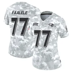 Women's Daniel Faalele Baltimore Ravens No.77 Limited 2024 Salute to Service Jersey - Arctic Camo