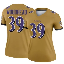 Women's Danny Woodhead Baltimore Ravens No.39 Legend Inverted Jersey - Gold