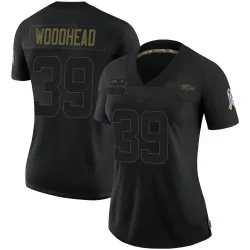 Women's Danny Woodhead Baltimore Ravens No.39 Limited 2020 Salute To Service Jersey - Black
