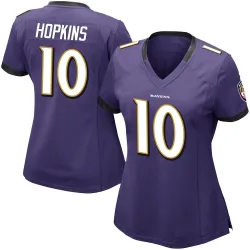 Women's DeAndre Hopkins Baltimore Ravens No.10 Limited Team Color Vapor Untouchable Jersey - Purple