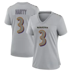 Women's Deonte Harty Baltimore Ravens No.3 Game Atmosphere Fashion Jersey - Gray