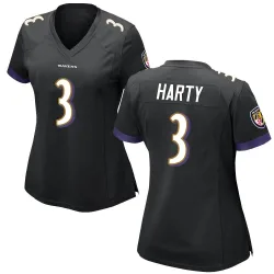 Women's Deonte Harty Baltimore Ravens No.3 Game Jersey - Black