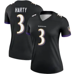 Women's Deonte Harty Baltimore Ravens No.3 Legend Jersey - Black