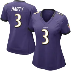 Women's Deonte Harty Baltimore Ravens No.3 Limited Team Color Vapor Untouchable Jersey - Purple
