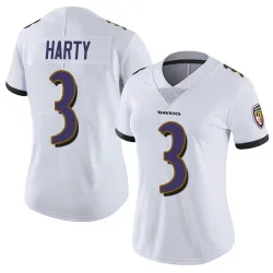 Women's Deonte Harty Baltimore Ravens No.3 Limited Vapor Untouchable Jersey - White