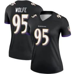 Women's Derek Wolfe Baltimore Ravens No.95 Legend Jersey - Black