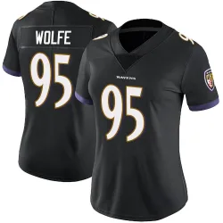 Women's Derek Wolfe Baltimore Ravens No.95 Limited Alternate Vapor Untouchable Jersey - Black