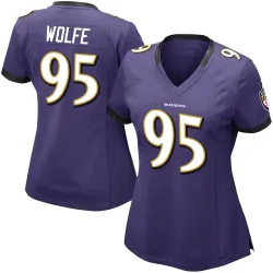 Women's Derek Wolfe Baltimore Ravens No.95 Limited Team Color Vapor Untouchable Jersey - Purple