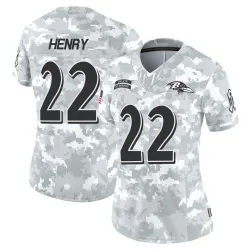Women's Derrick Henry Baltimore Ravens No.22 Limited 2024 Salute to Service Jersey - Arctic Camo