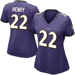 Women's Derrick Henry Baltimore Ravens No.22 Limited Team Color Vapor Untouchable Jersey - Purple