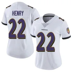 Women's Derrick Henry Baltimore Ravens No.22 Limited Vapor Untouchable Jersey - White