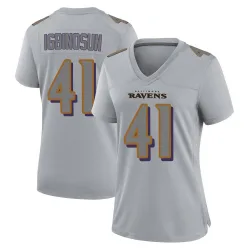 Women's Desmond Igbinosun Baltimore Ravens No.41 Game Atmosphere Fashion Jersey - Gray