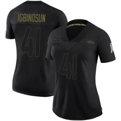 Women's Desmond Igbinosun Baltimore Ravens No.41 Limited 2020 Salute To Service Jersey - Black