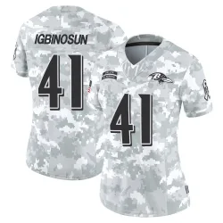 Women's Desmond Igbinosun Baltimore Ravens No.41 Limited 2024 Salute to Service Jersey - Arctic Camo